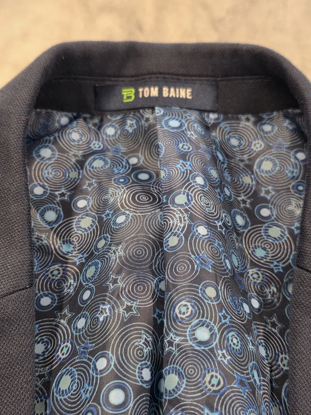 42L Men's Tom Baine Unconstructed Casual Blazer Blue Cotton Flex Sport Coat
